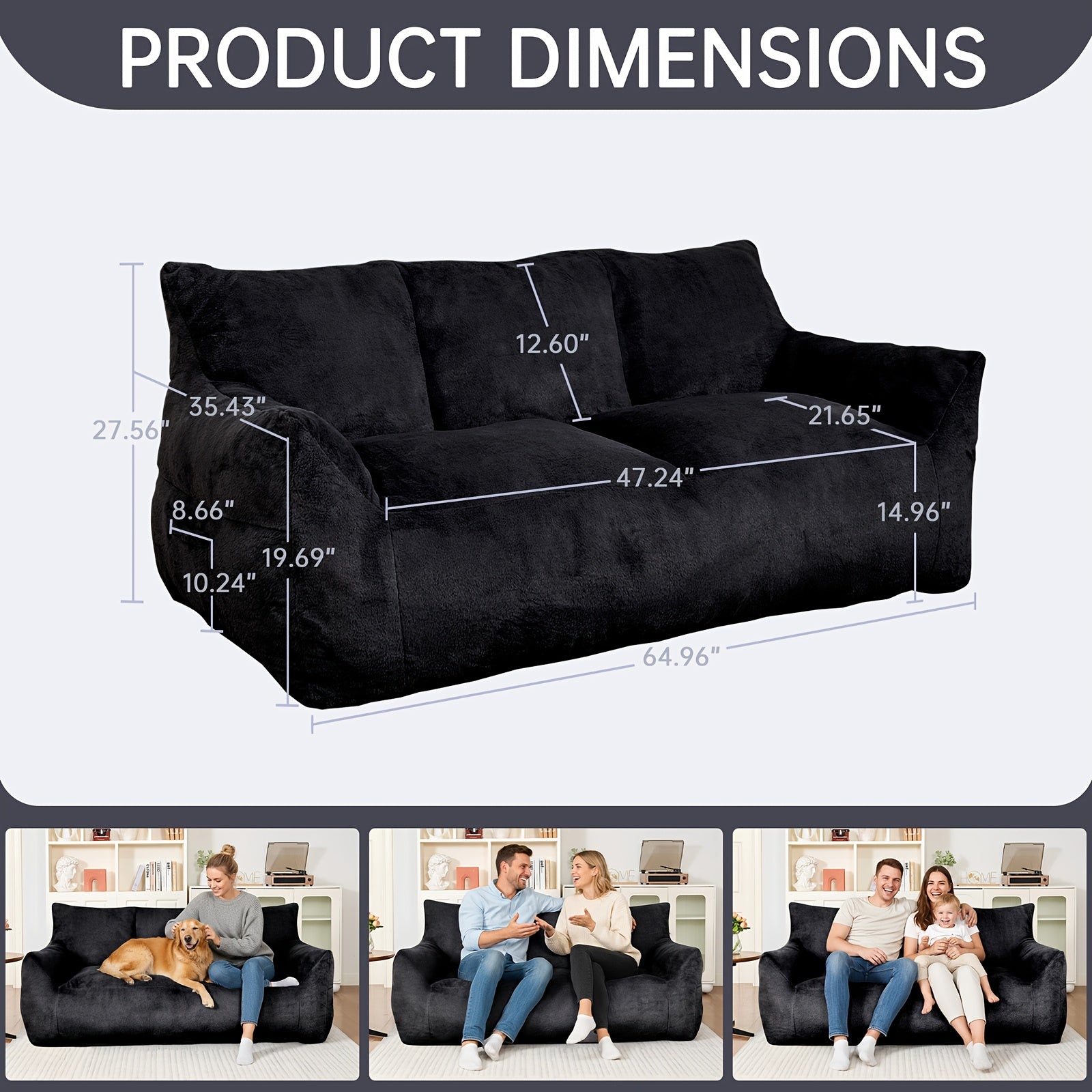 Sofa, Soft Filled Plush Fluffy Sofa, Comfortable Seat In Living Room Or Bedroom