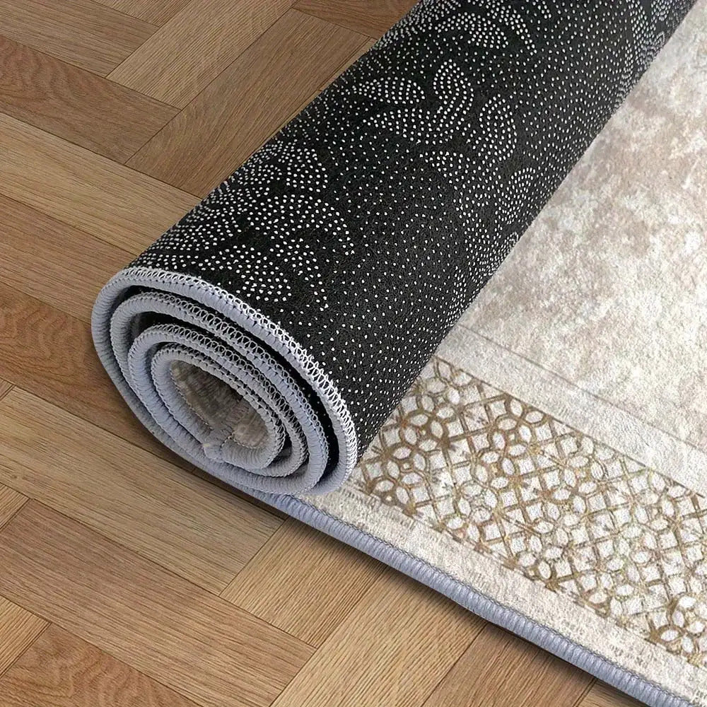 Velvet Floor Mat Washable Modern Simple Geometry Pattern Vibrant Colors Ultra Soft Teak Low Pile Warand Comfortable Suitable for Living Room, Bedroom, Office, and Dining Room