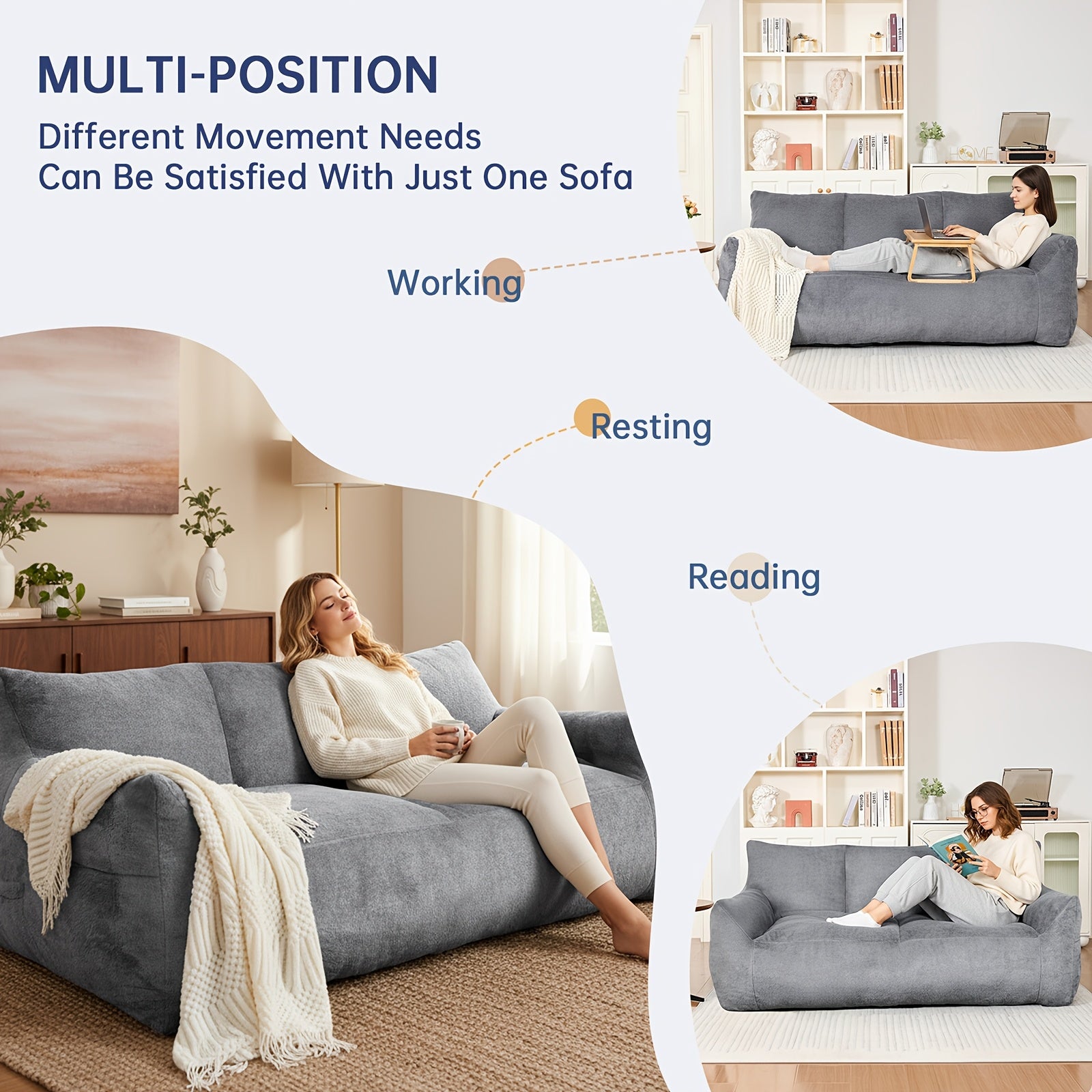 Sofa, Soft Filled Plush Fluffy Sofa, Comfortable Seat In Living Room Or Bedroom