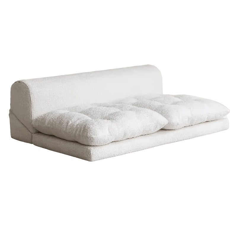 Modern French Cream Style Lazy Sofa | Low Back Tatami Sofa, Freely Combinable Soft Cushioned Lounge Sofa, Minimalist Living Room Furniture in Beige, Multiple Combinations