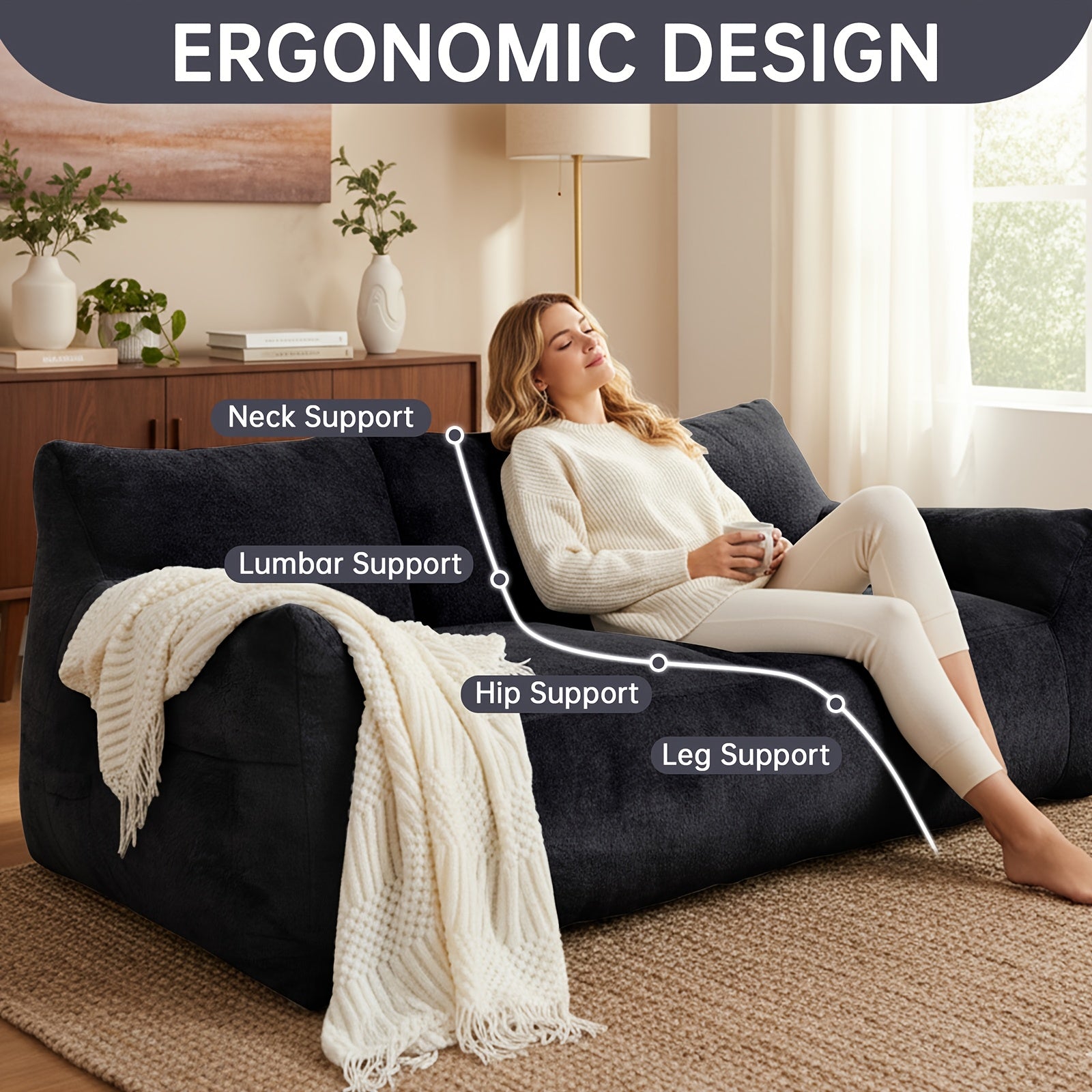 Sofa, Soft Filled Plush Fluffy Sofa, Comfortable Seat In Living Room Or Bedroom