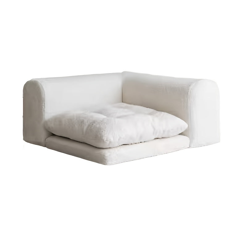 Modern French Cream Style Lazy Sofa | Low Back Tatami Sofa, Freely Combinable Soft Cushioned Lounge Sofa, Minimalist Living Room Furniture in Beige, Multiple Combinations